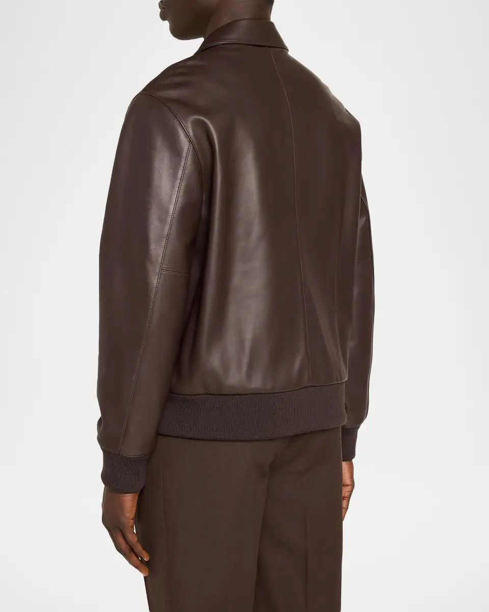 Vince Men's Leather Aviator Bomber Jacket | Thumbnail 3 Vince Men's Leather Aviator Bomber Jacket | Thumbnail 3