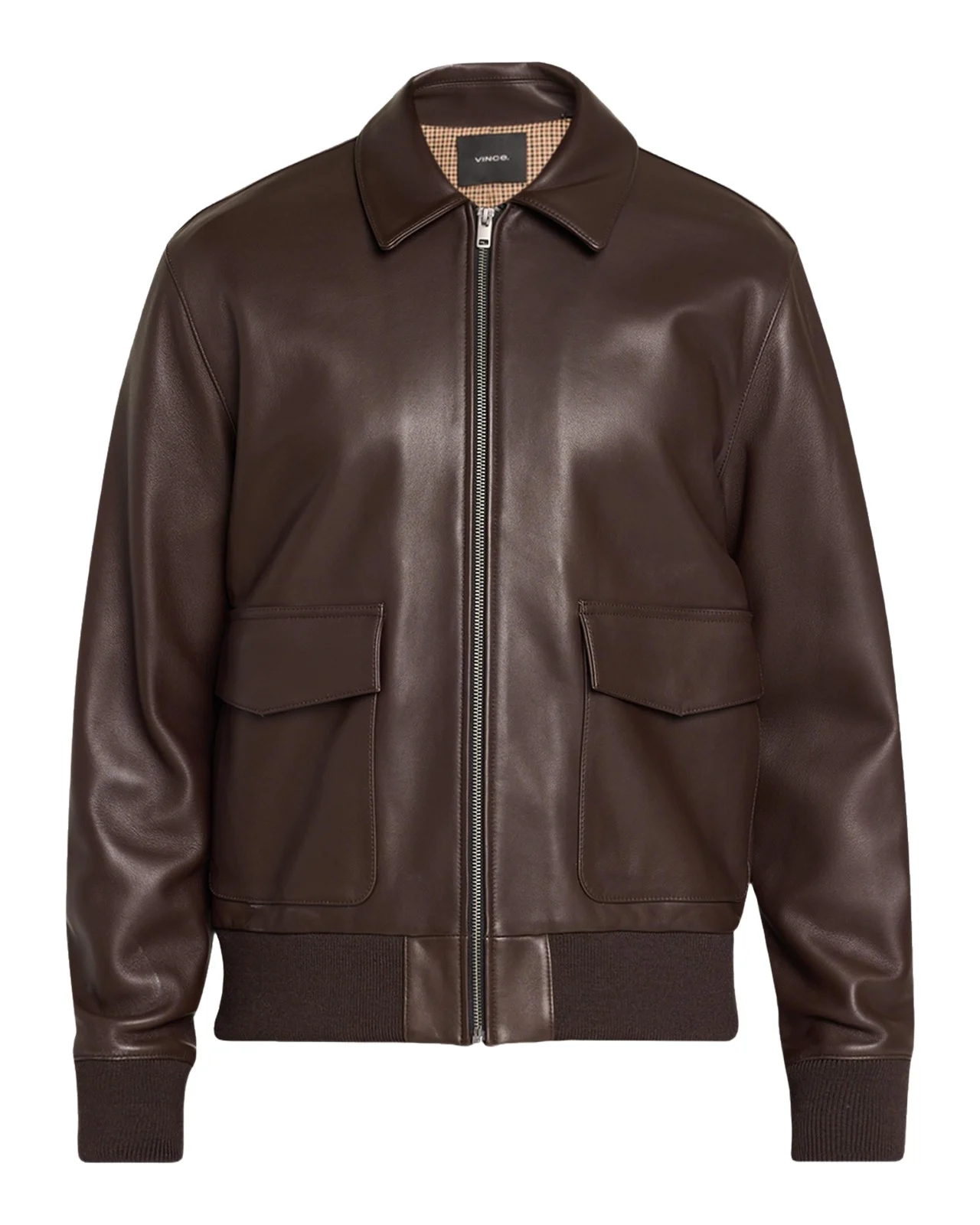 Vince Men's Leather Aviator Bomber Jacket