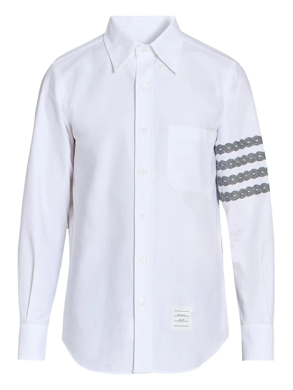 Thom Browne Men's Unraveling Cable 4-Bar Straight-Fit Oxford Shirt
