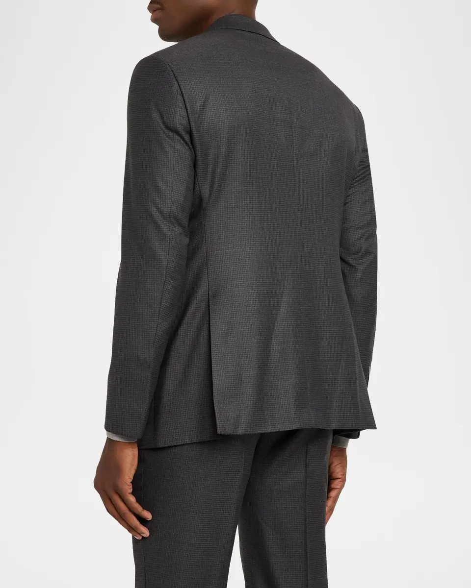 Giorgio Armani Men's Soft Line Wool Micro-Check Single-Breasted Sport Coat | Thumbnail 5 Giorgio Armani Men's Soft Line Wool Micro-Check Single-Breasted Sport Coat | Thumbnail 5