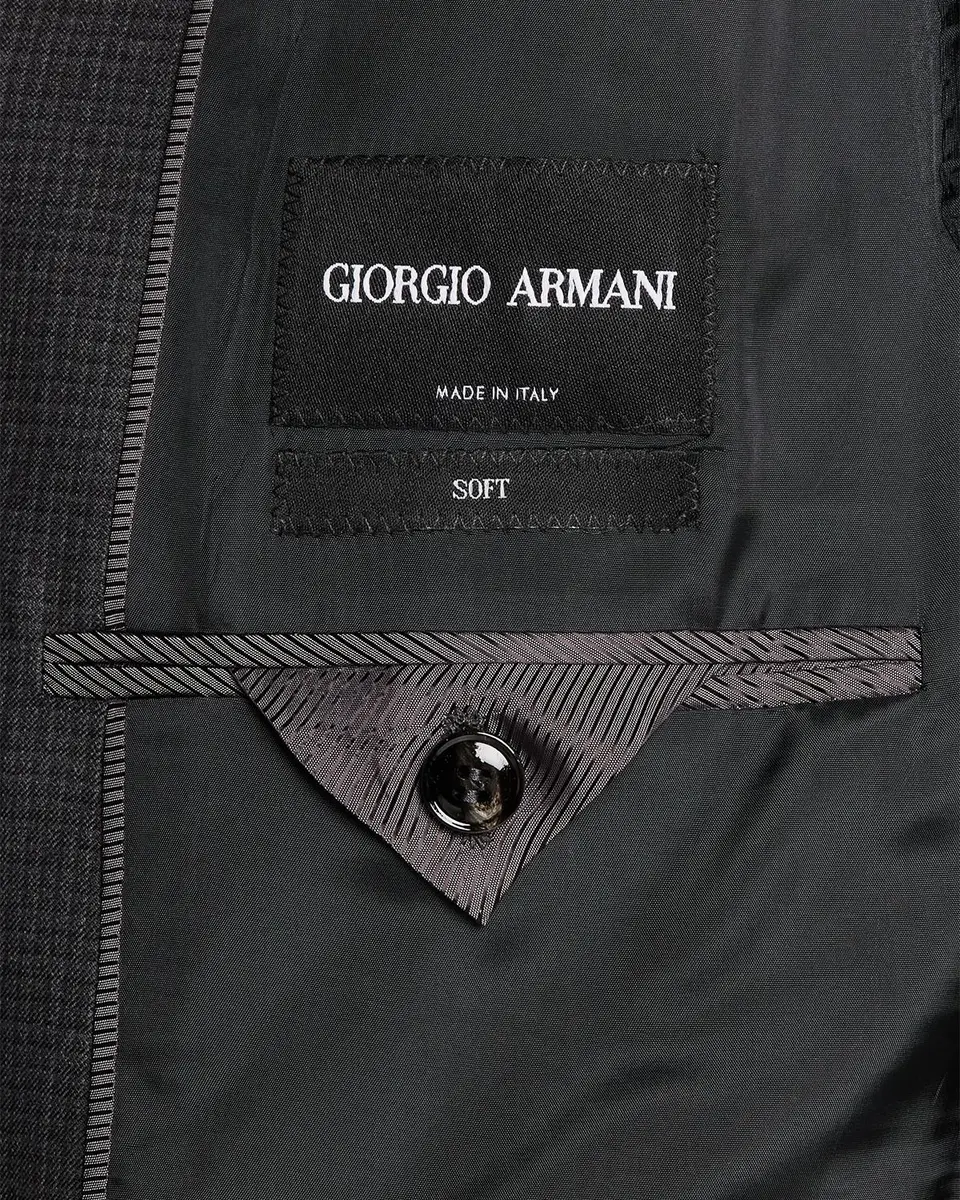 Giorgio Armani Men's Soft Line Wool Micro-Check Single-Breasted Sport Coat | Thumbnail 7 Giorgio Armani Men's Soft Line Wool Micro-Check Single-Breasted Sport Coat | Thumbnail 7