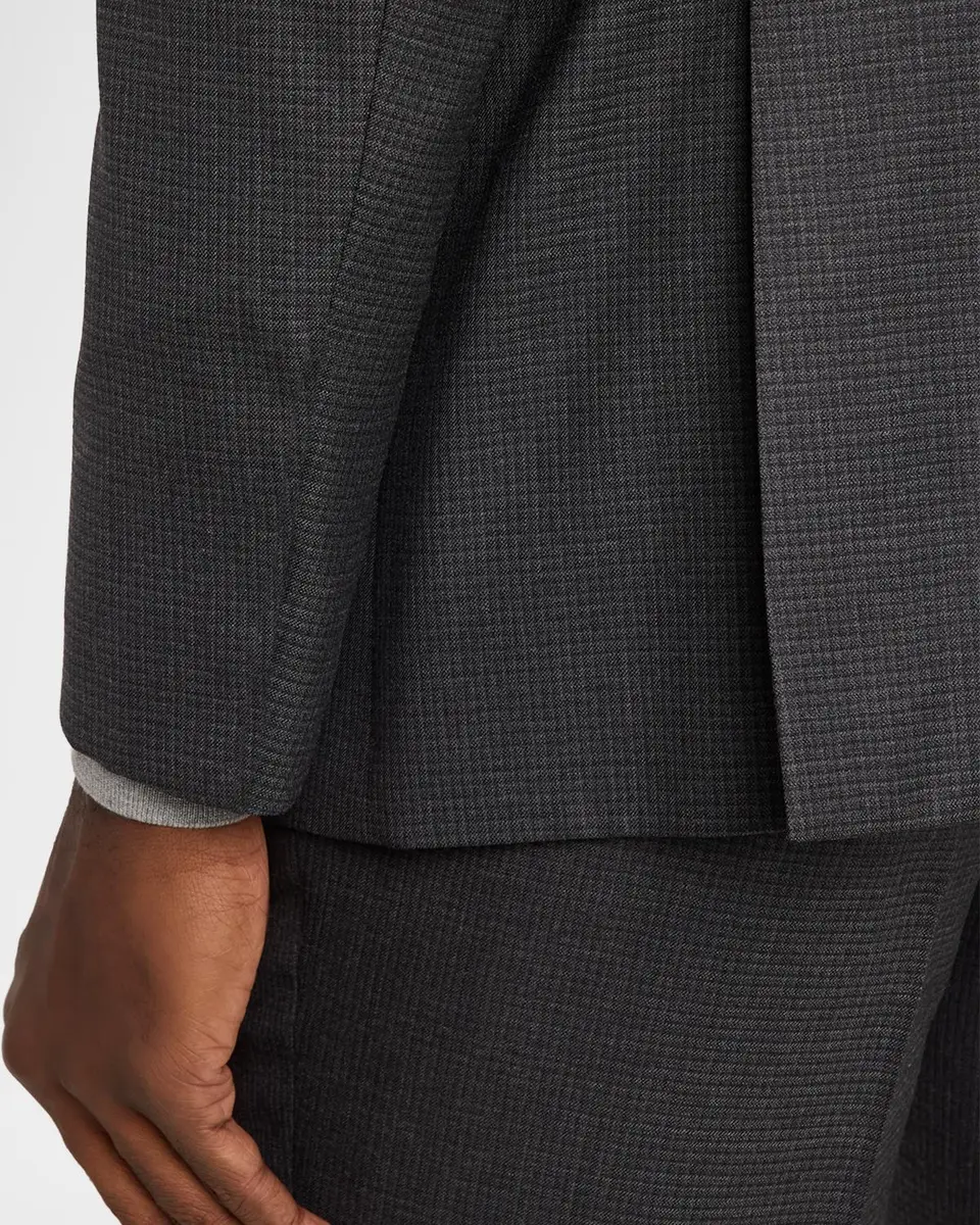 Giorgio Armani Men's Soft Line Wool Micro-Check Single-Breasted Sport Coat | Thumbnail 9 Giorgio Armani Men's Soft Line Wool Micro-Check Single-Breasted Sport Coat | Thumbnail 9