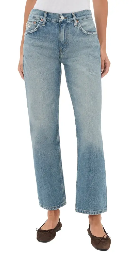 RE/DONE Blondie Straight Jeans Worn Blue | Image 1 RE/DONE Blondie Straight Jeans Worn Blue | Image 1