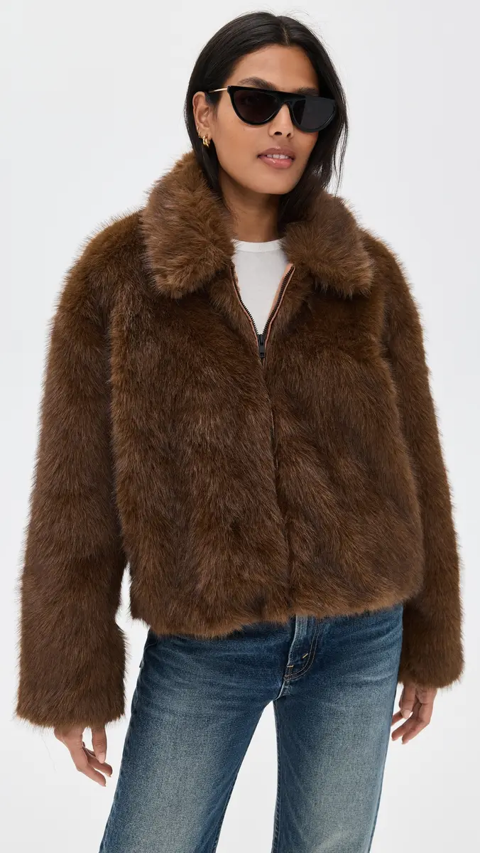 Bardot Sylvie Zip Faux Fur Jacket | Thumbnail 2