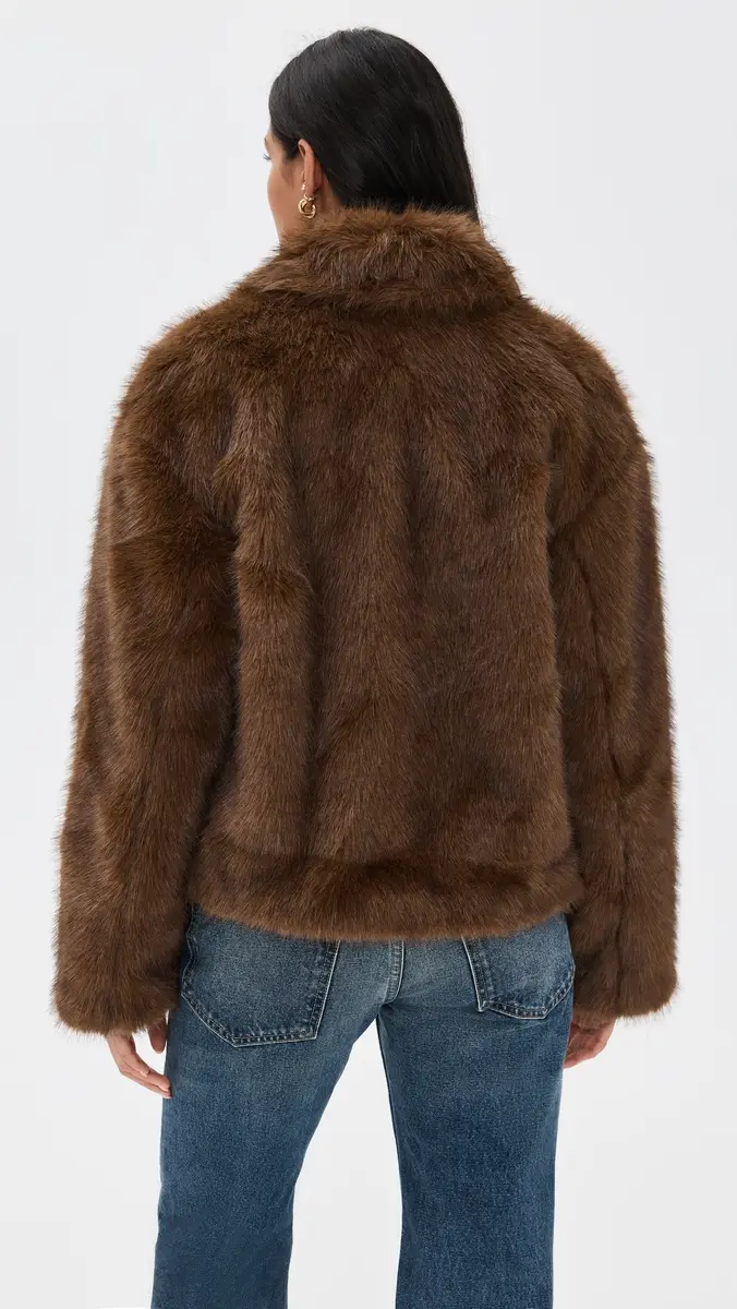 Bardot Sylvie Zip Faux Fur Jacket | Thumbnail 3