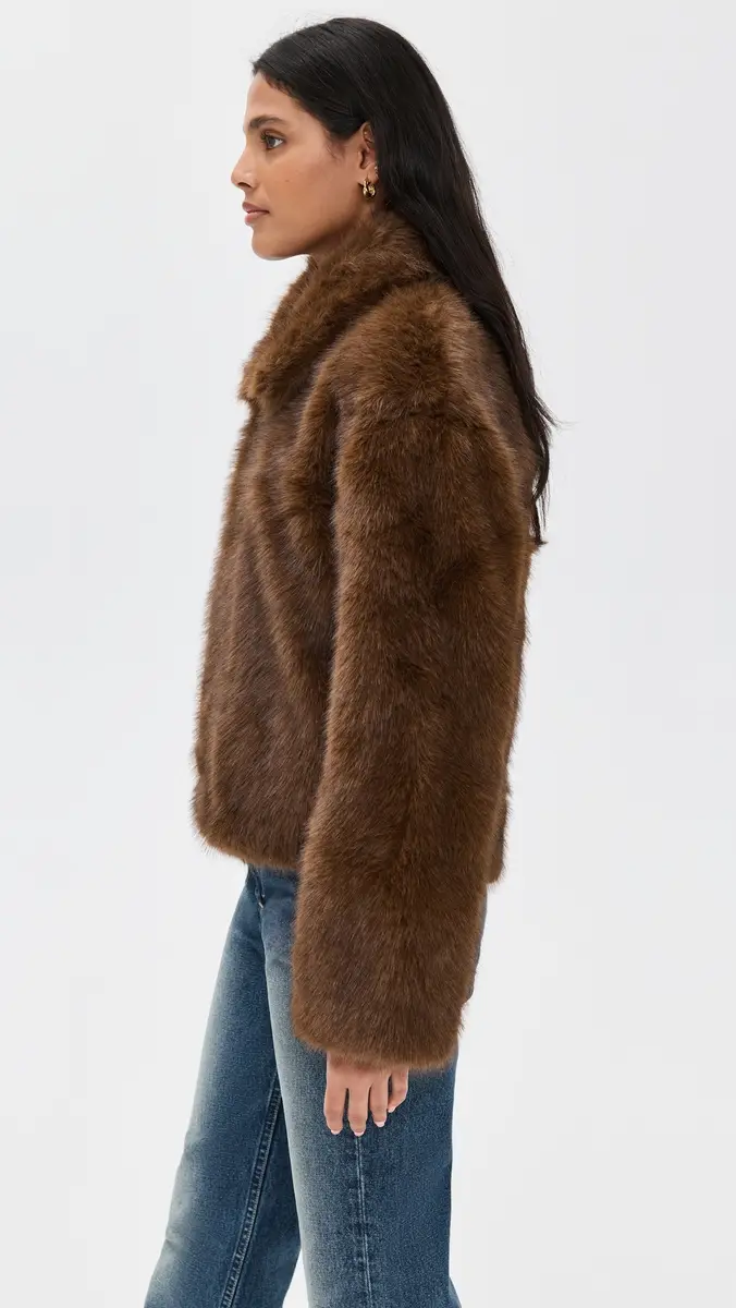 Bardot Sylvie Zip Faux Fur Jacket | Thumbnail 4