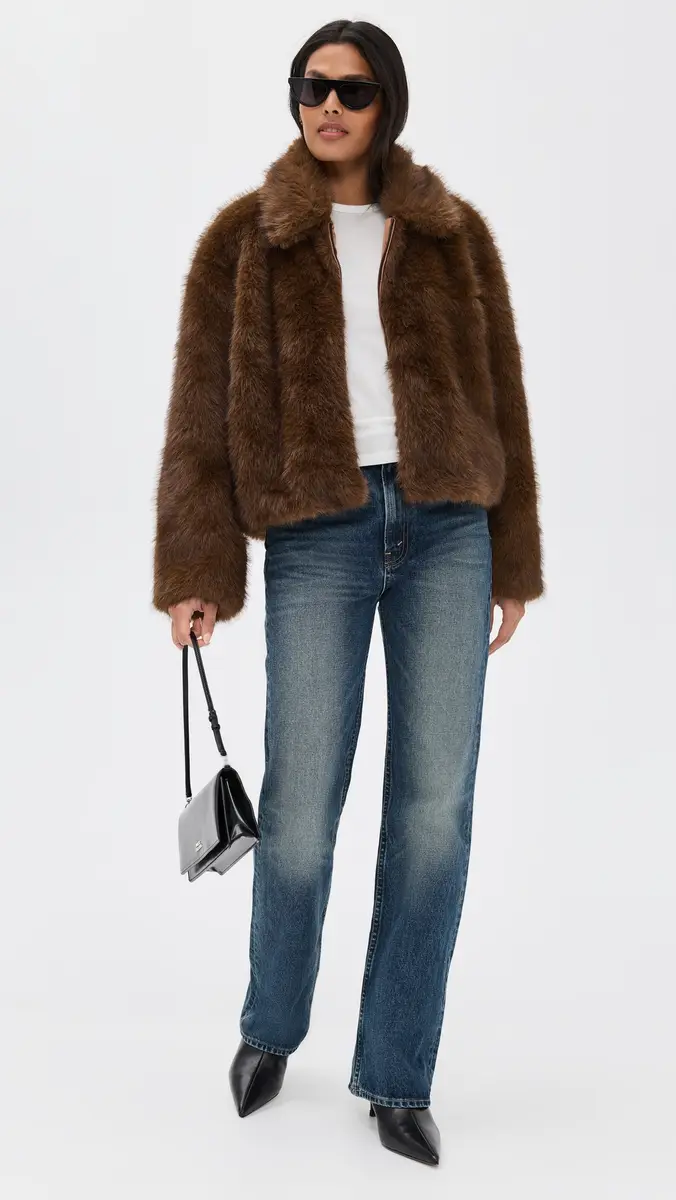 Bardot Sylvie Zip Faux Fur Jacket | Thumbnail 5