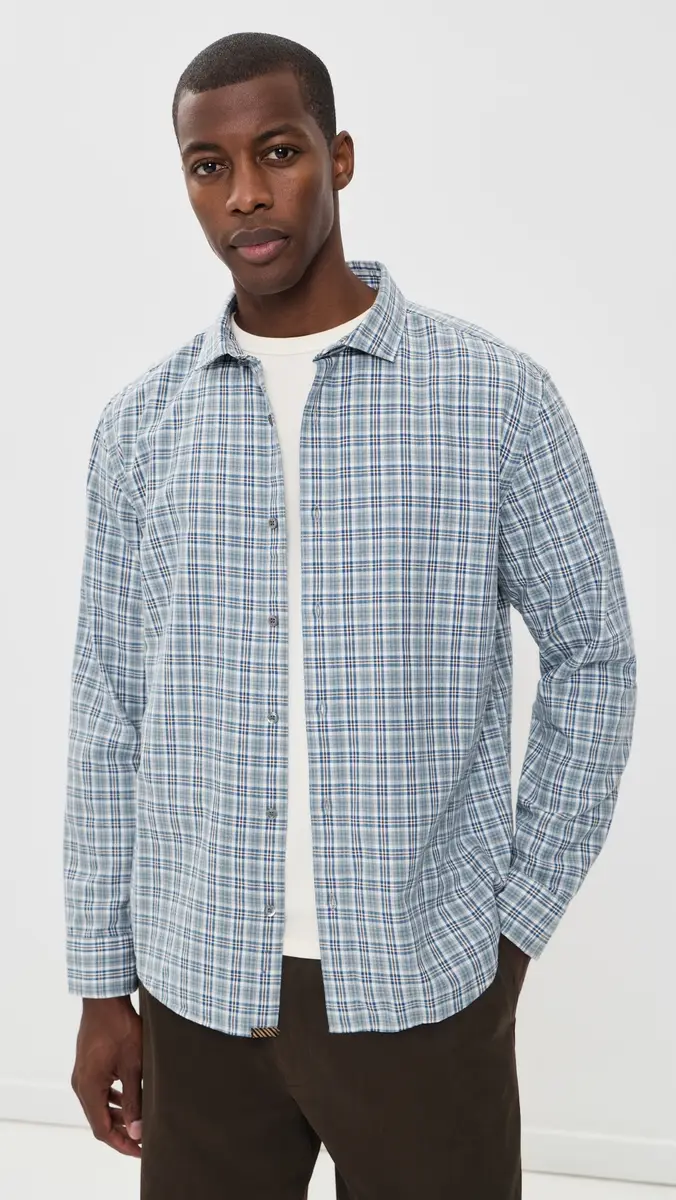 Billy Reid Twill Plaid Hutcheson Sport Shirt | Thumbnail 2