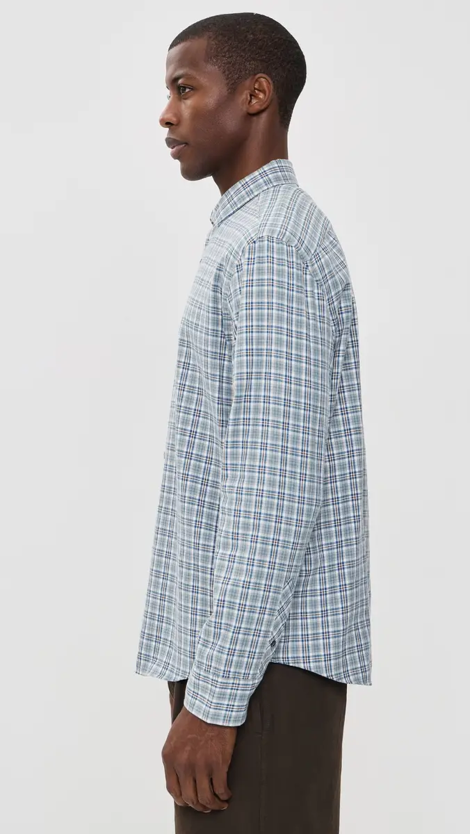 Billy Reid Twill Plaid Hutcheson Sport Shirt | Thumbnail 4