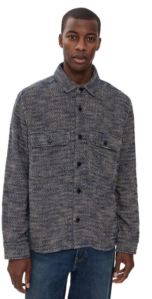 Billy Reid Herringbone CPO Overshirt | Image 1 Billy Reid Herringbone CPO Overshirt | Image 1