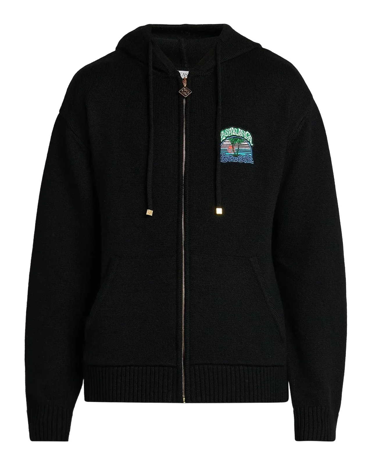 Casablanca Men's Cotton Tuck-Stitch Full-Zip Hoodie