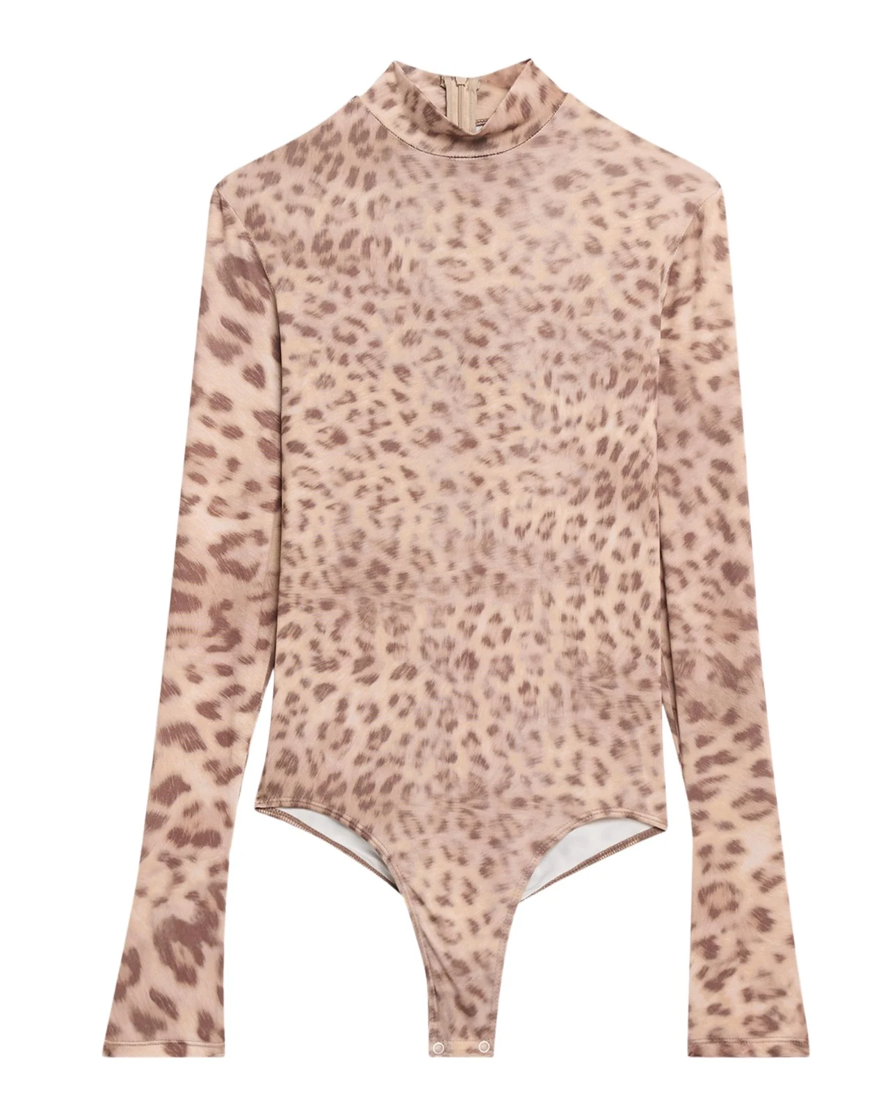 Lapointe Printed Mesh Jersey Mock Neck Bodysuit