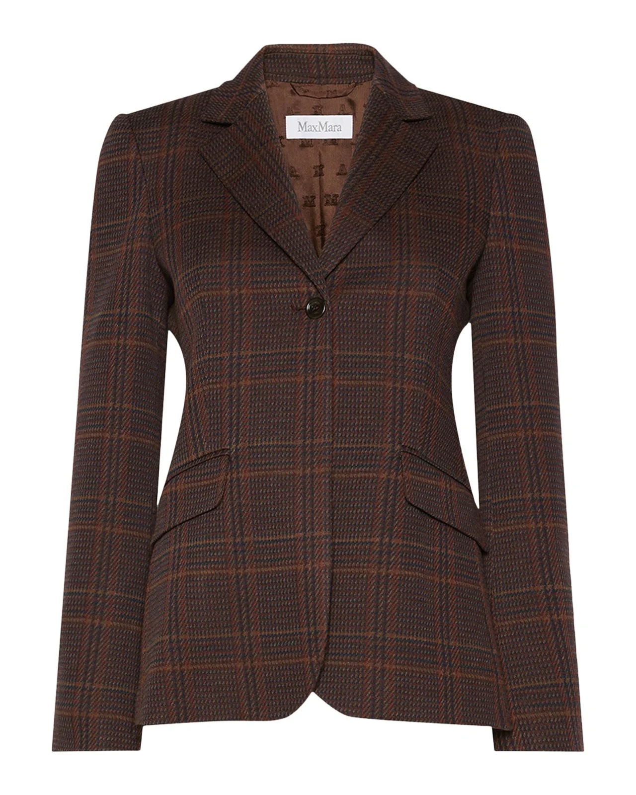 Wool-Cotton Check Single-Breasted Jacket Wool-Cotton Check Single-Breasted Jacket