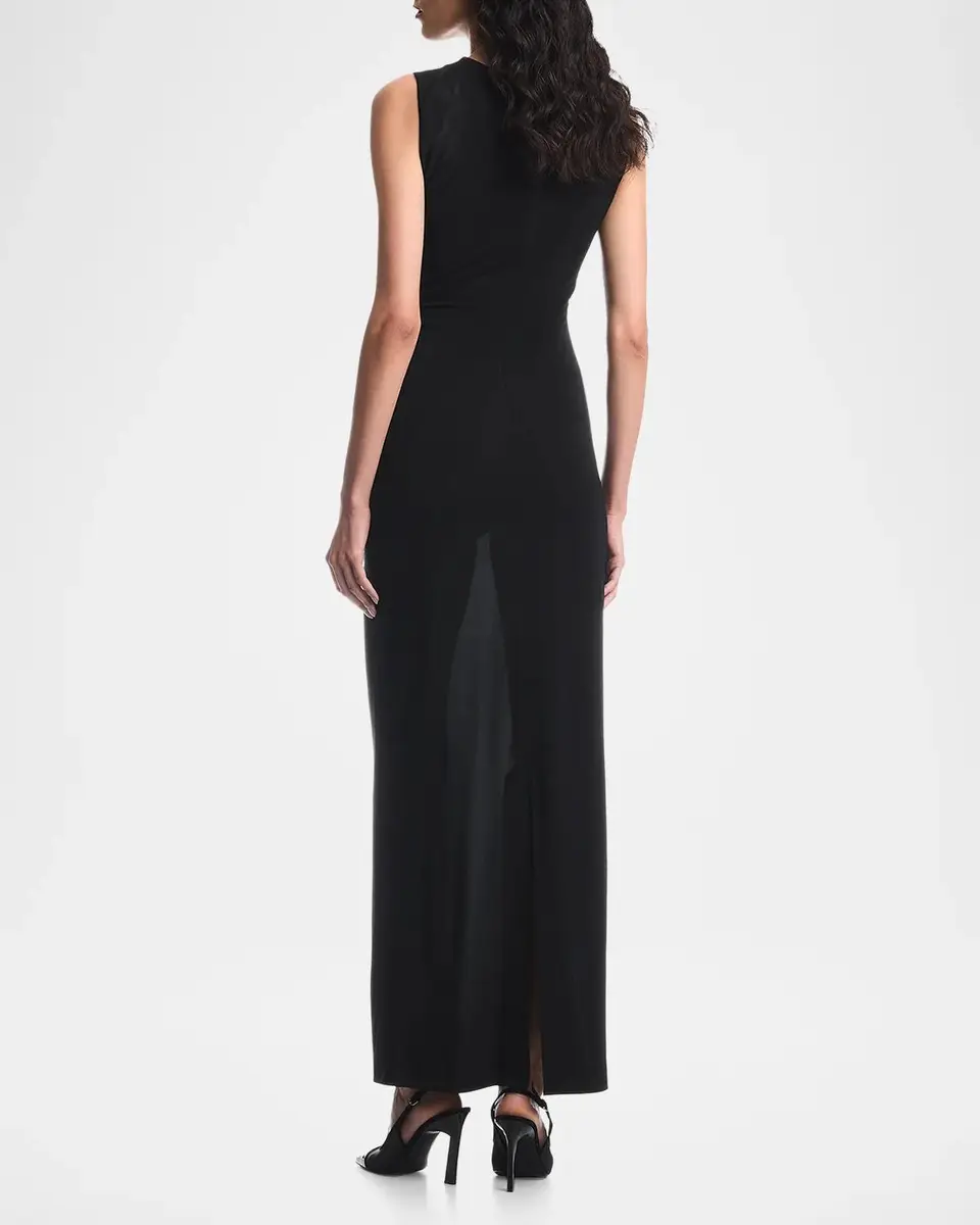 Emporio Armani Sleeveless Jersey Column Maxi Dress | Thumbnail 3 Emporio Armani Sleeveless Jersey Column Maxi Dress | Thumbnail 3