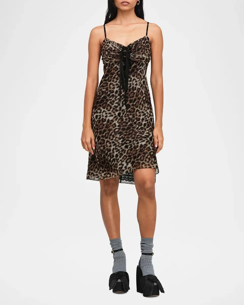 Marc Jacobs Leopard-Print Logo Bow Mini Slip Dress | Thumbnail 2 Marc Jacobs Leopard-Print Logo Bow Mini Slip Dress | Thumbnail 2