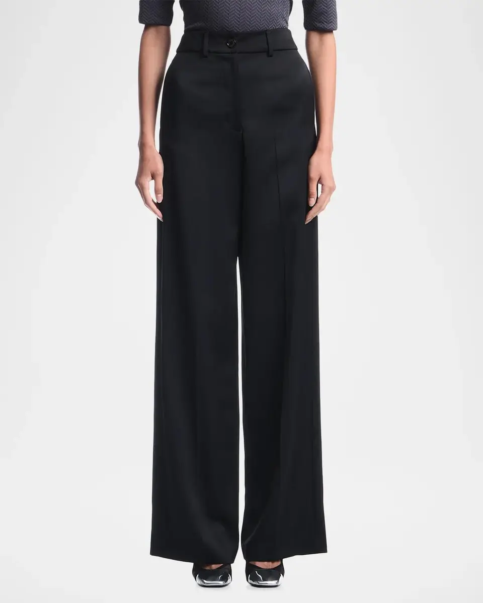 Emporio Armani Wide-Leg Satin Pants | Thumbnail 3 Emporio Armani Wide-Leg Satin Pants | Thumbnail 3