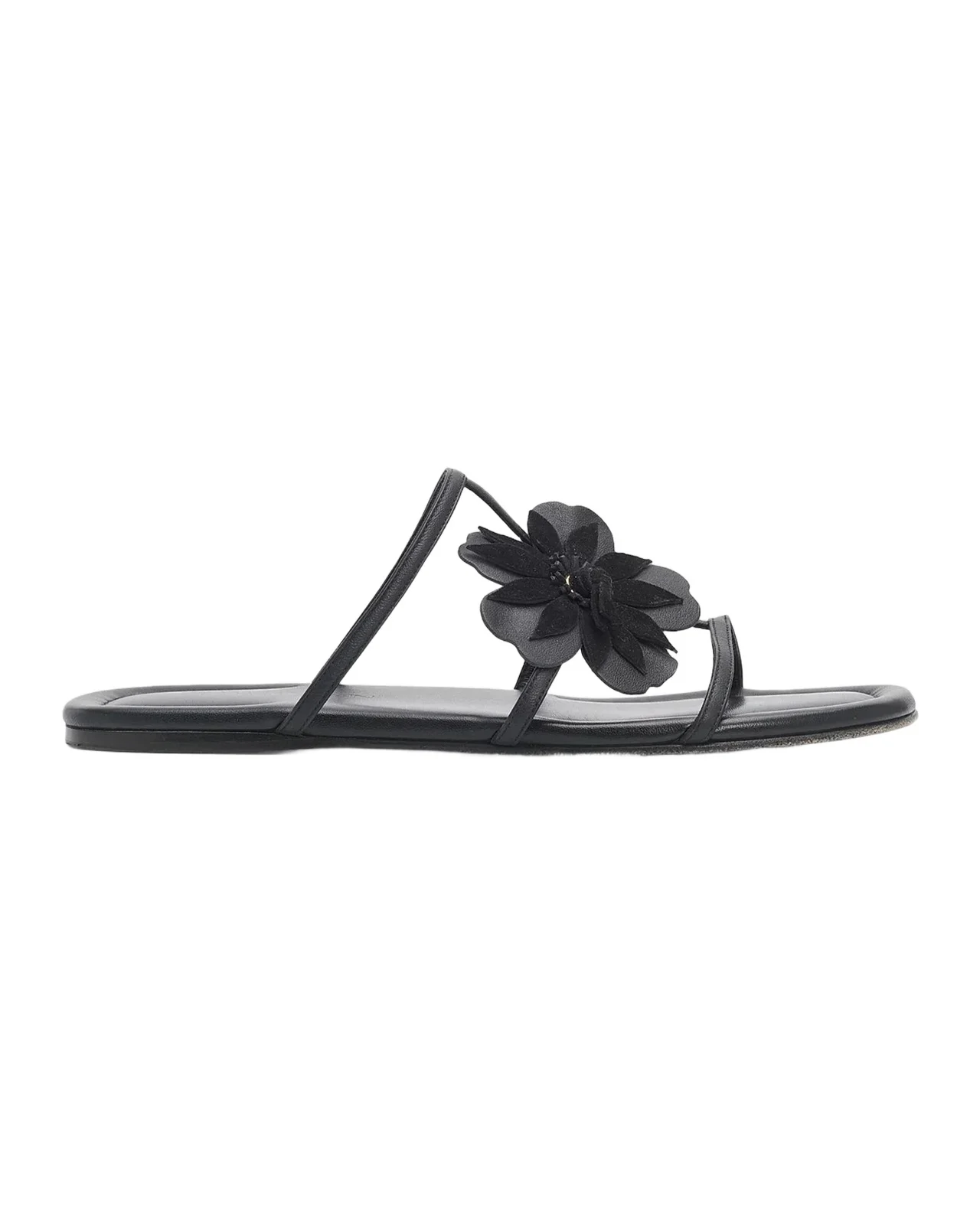 Zimmermann Belara Flower-Appliqué Leather Sandals