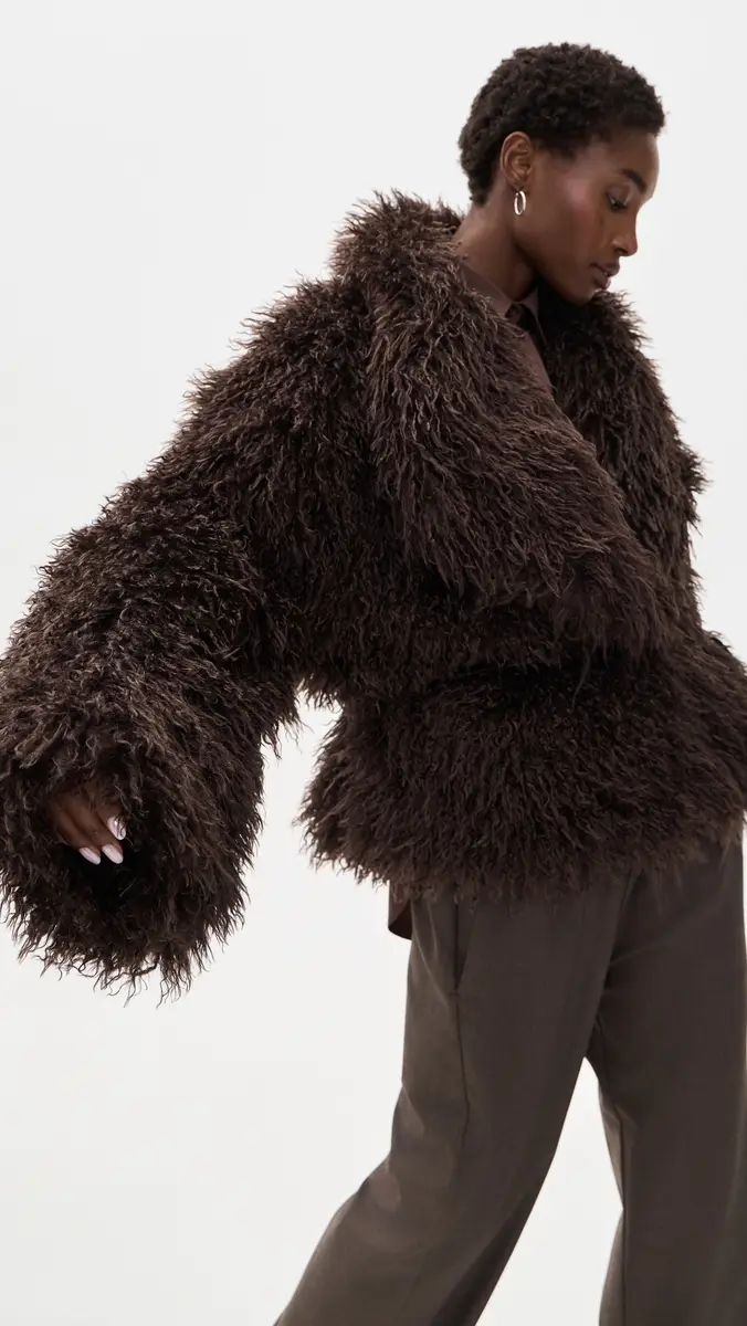Source Unknown Hathi Belted Faux Fur Jacket | Thumbnail 4 Source Unknown Hathi Belted Faux Fur Jacket | Thumbnail 4