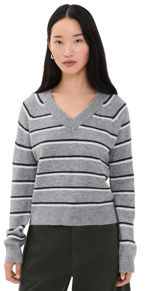 Wayf Quincy Sweater Gry/Ivo | Image 1 Wayf Quincy Sweater Gry/Ivo | Image 1