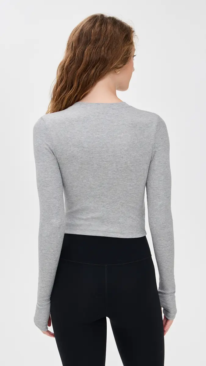 Splits59 Louise Rib Long Sleeve Crop Tee | Thumbnail 3 Splits59 Louise Rib Long Sleeve Crop Tee | Thumbnail 3