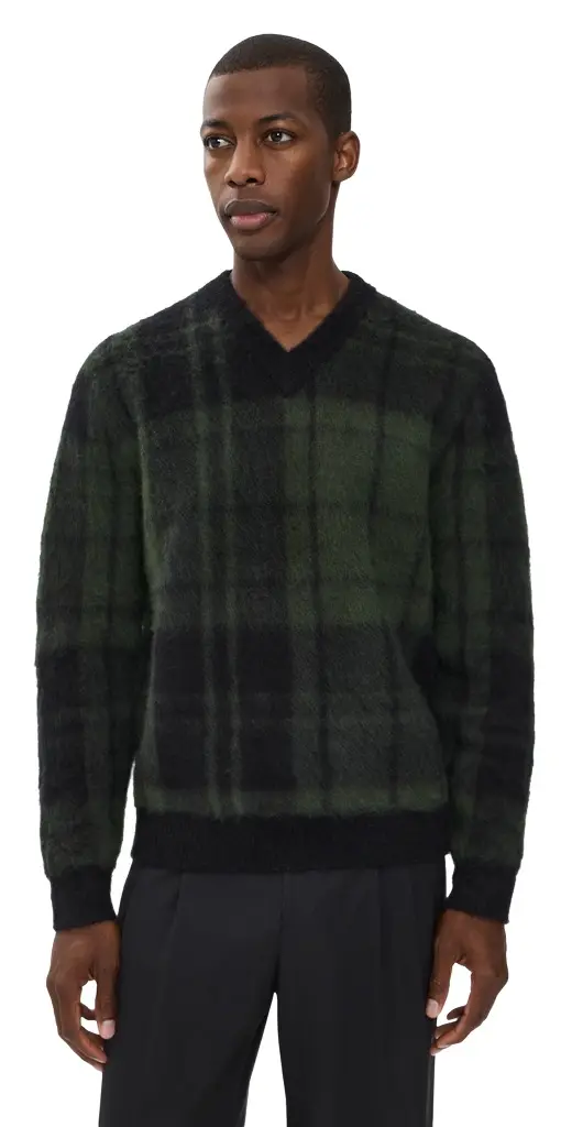 Barbour Hunham Tartan V Neck Sweater