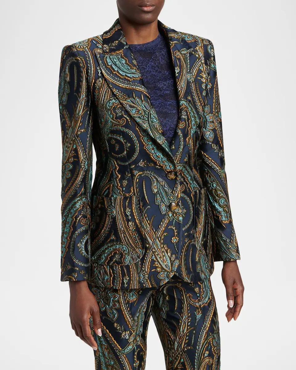 Etro Paisley Jacquard Single-Breasted Fitted Jacket | Thumbnail 4