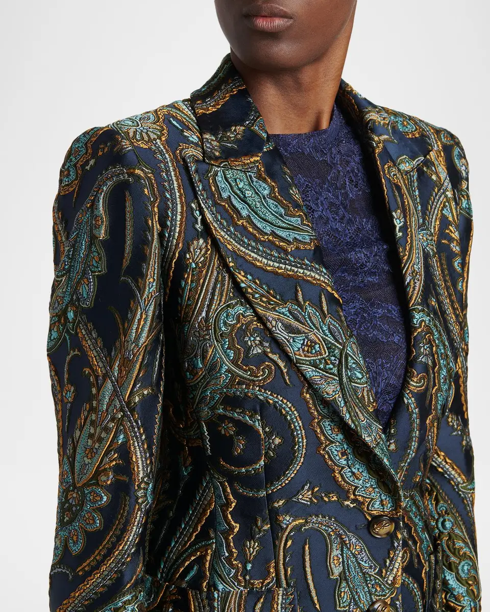 Etro Paisley Jacquard Single-Breasted Fitted Jacket | Thumbnail 5