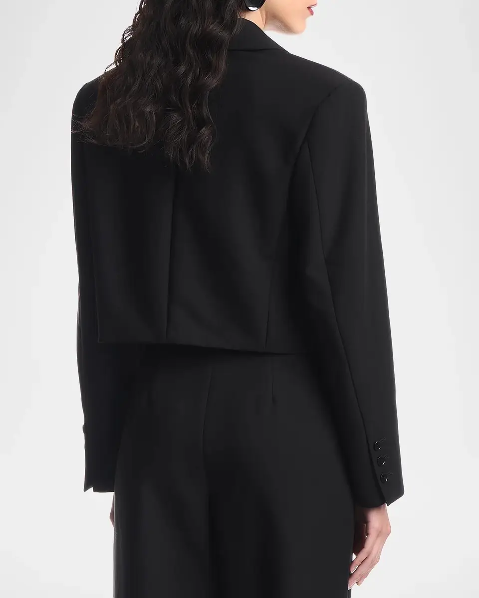 Emporio Armani Cropped Single-Button Boxy Jacket | Thumbnail 2 Emporio Armani Cropped Single-Button Boxy Jacket | Thumbnail 2