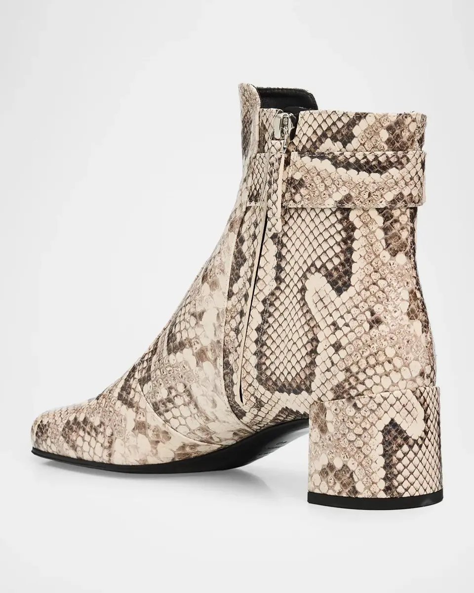 Roger Vivier 45mm Tres Vivier Snake-Printed Leather Ankle Boots | Thumbnail 2