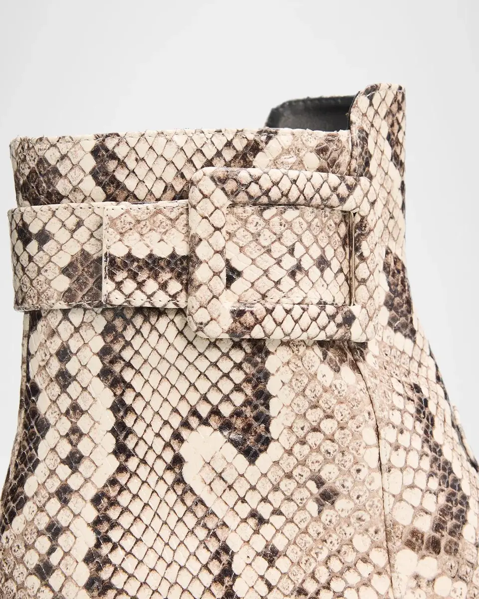 Roger Vivier 45mm Tres Vivier Snake-Printed Leather Ankle Boots | Thumbnail 3