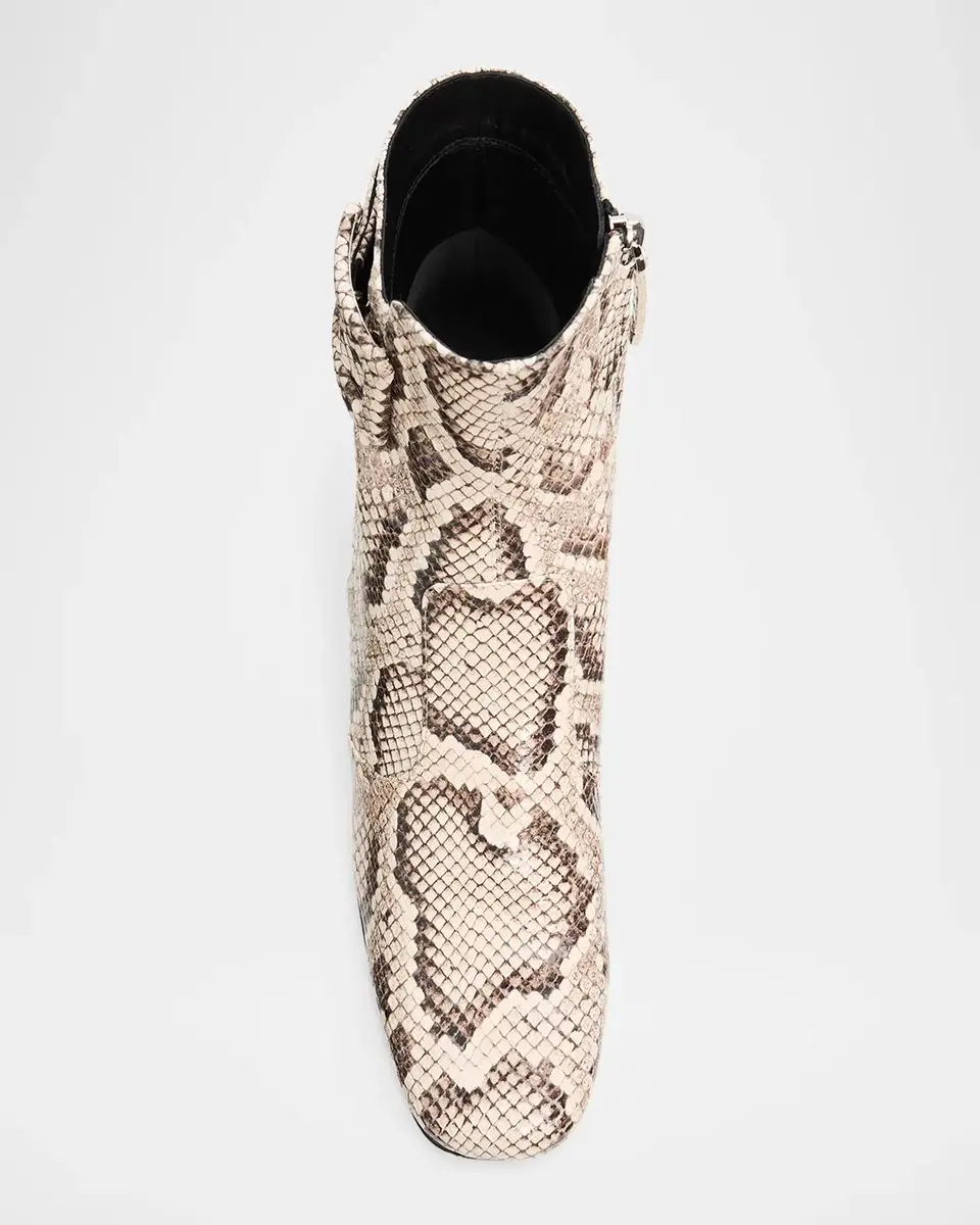 Roger Vivier 45mm Tres Vivier Snake-Printed Leather Ankle Boots | Thumbnail 4