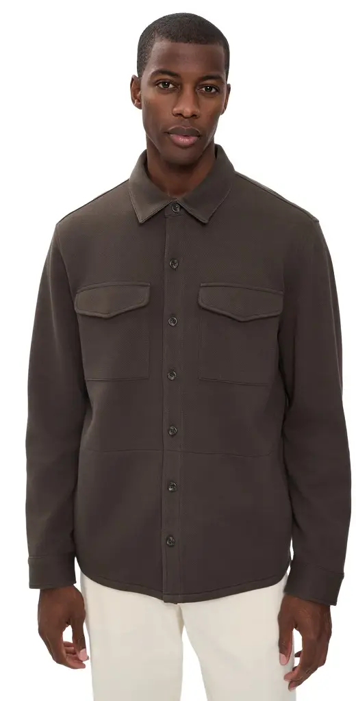 Vince Double-Knit Shirt Jacket idland/ed H Grey | Image 1 Vince Double-Knit Shirt Jacket idland/ed H Grey | Image 1