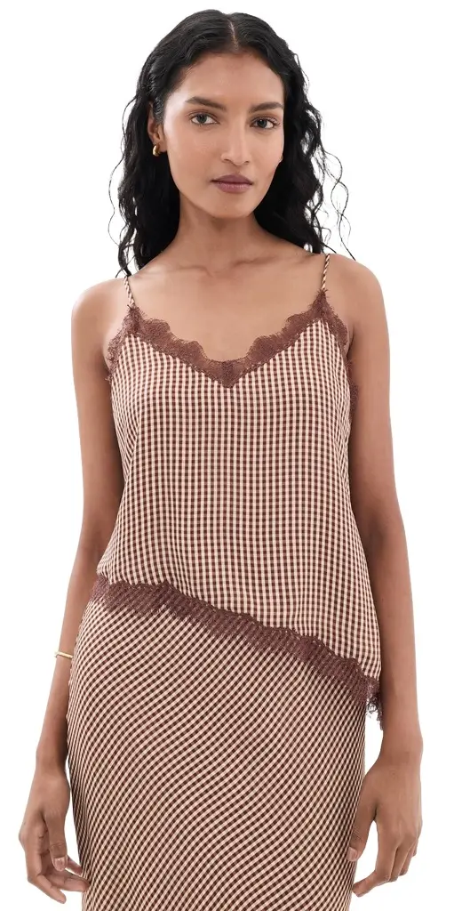 Cami NYC izette Camisole Brown Gingham | Image 1 Cami NYC izette Camisole Brown Gingham | Image 1