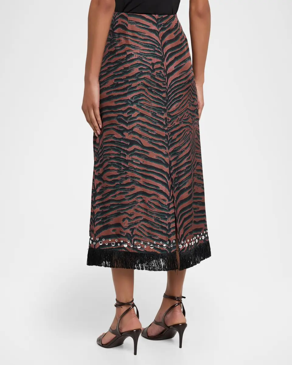 3.1 Phillip Lim Studded Tiger-Print Midi Skirt | Thumbnail 3 3.1 Phillip Lim Studded Tiger-Print Midi Skirt | Thumbnail 3