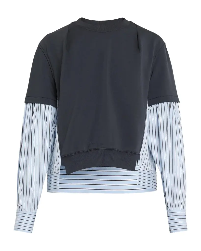 3.1 Phillip Lim Mixed-Media Layered Sweatshirt | Image 1 3.1 Phillip Lim Mixed-Media Layered Sweatshirt | Image 1