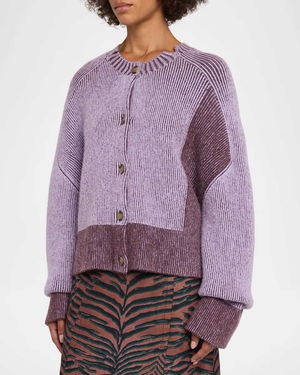 3.1 Phillip Lim Oversized Bi-Color Alpaca-Blend Cardigan | Thumbnail 4 3.1 Phillip Lim Oversized Bi-Color Alpaca-Blend Cardigan | Thumbnail 4