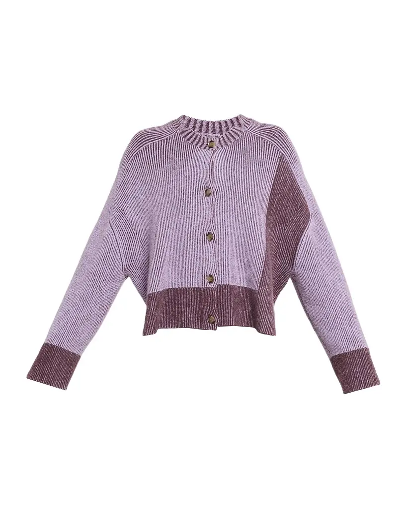 3.1 Phillip Lim Oversized Bi-Color Alpaca-Blend Cardigan