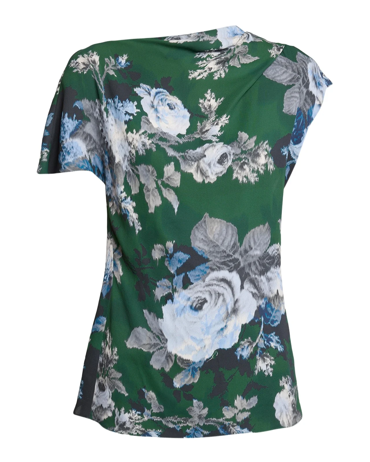 Draped Floral Crepe Top Draped Floral Crepe Top