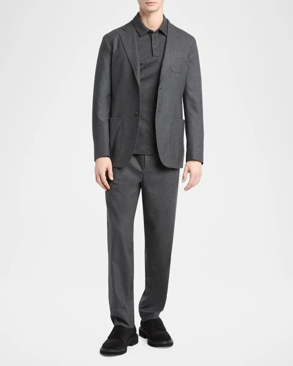 Giorgio Armani Men's Upton Cashmere-Stretch Pleated Drawstring Pants | Thumbnail 2 Giorgio Armani Men's Upton Cashmere-Stretch Pleated Drawstring Pants | Thumbnail 2