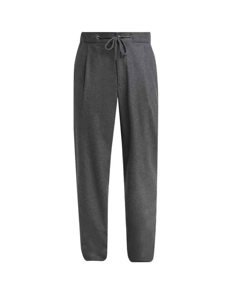 Giorgio Armani Men's Upton Cashmere-Stretch Pleated Drawstring Pants | Image 1 Giorgio Armani Men's Upton Cashmere-Stretch Pleated Drawstring Pants | Image 1