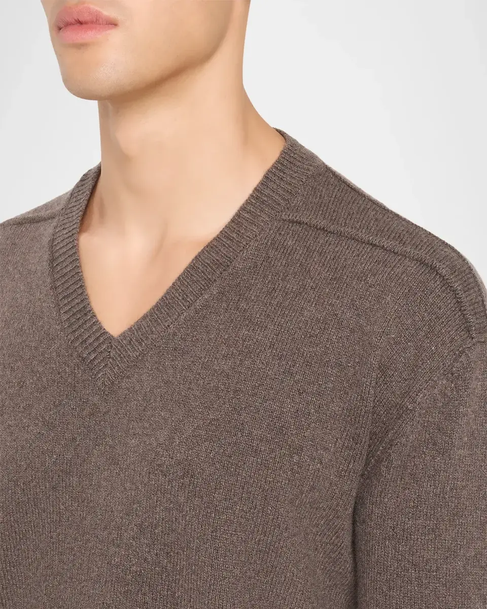 Rick Owens Men's Cashmere and Wool V-Neck Sweater | Thumbnail 7