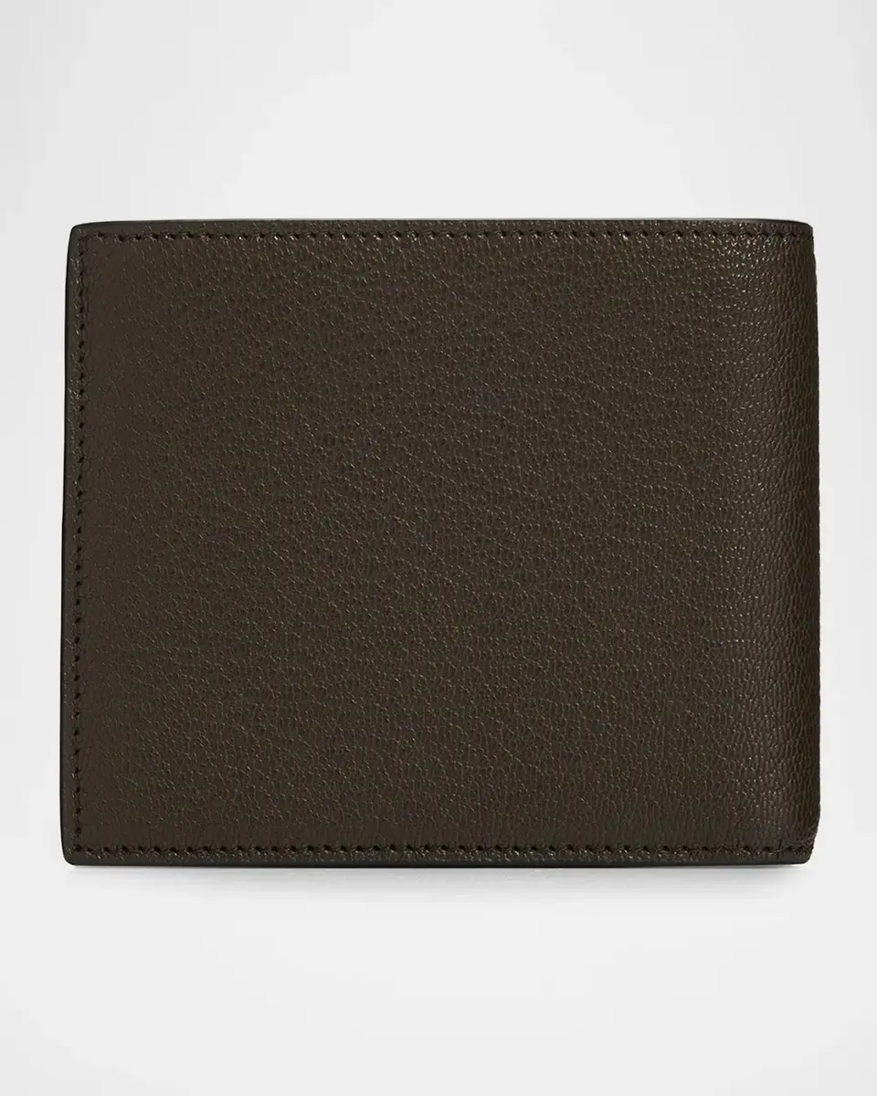 Saint Laurent Men's East-West YSL Bifold Wallet in Grained Leather | Thumbnail 3 Saint Laurent Men's East-West YSL Bifold Wallet in Grained Leather | Thumbnail 3