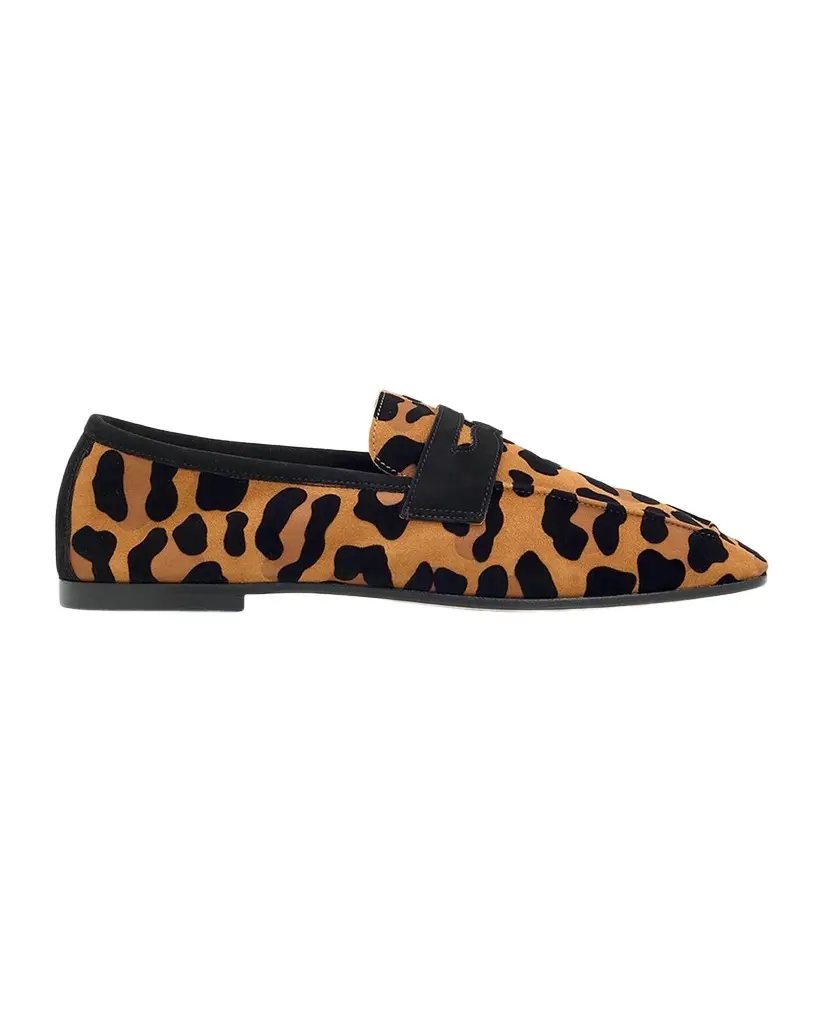 Essenziale Leopard Suede Penny Loafers