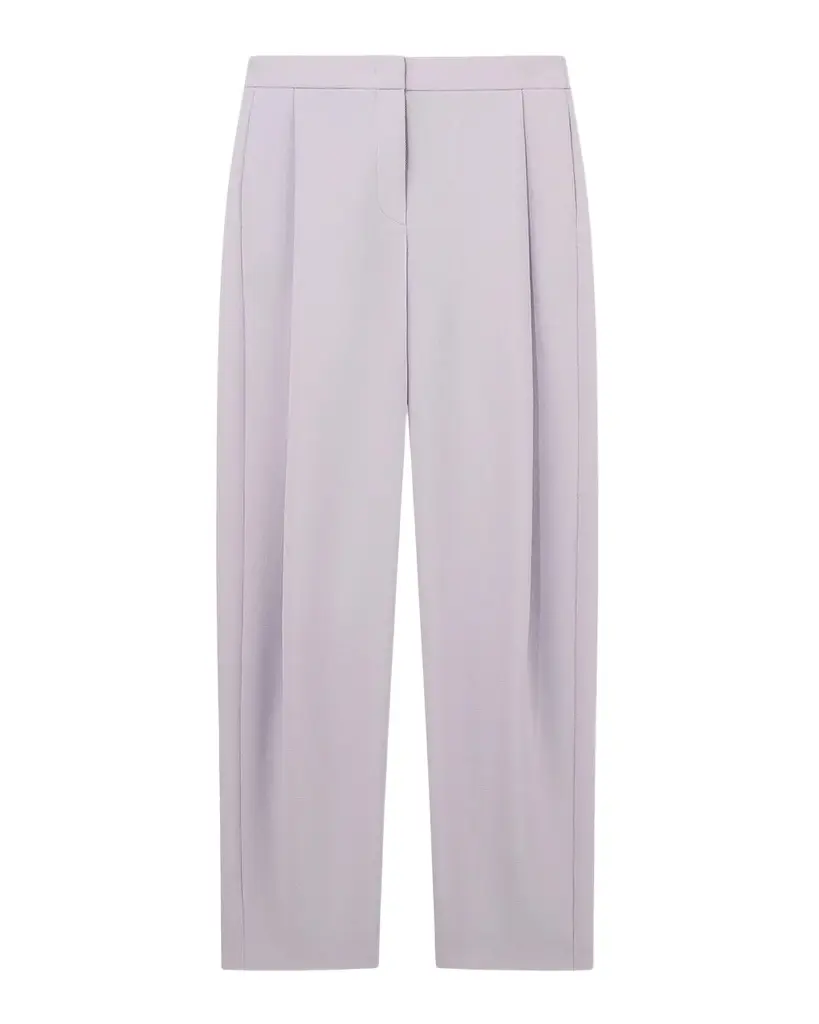 Emporio Armani Pleated Tapered Pique Trousers | Image 1 Emporio Armani Pleated Tapered Pique Trousers | Image 1