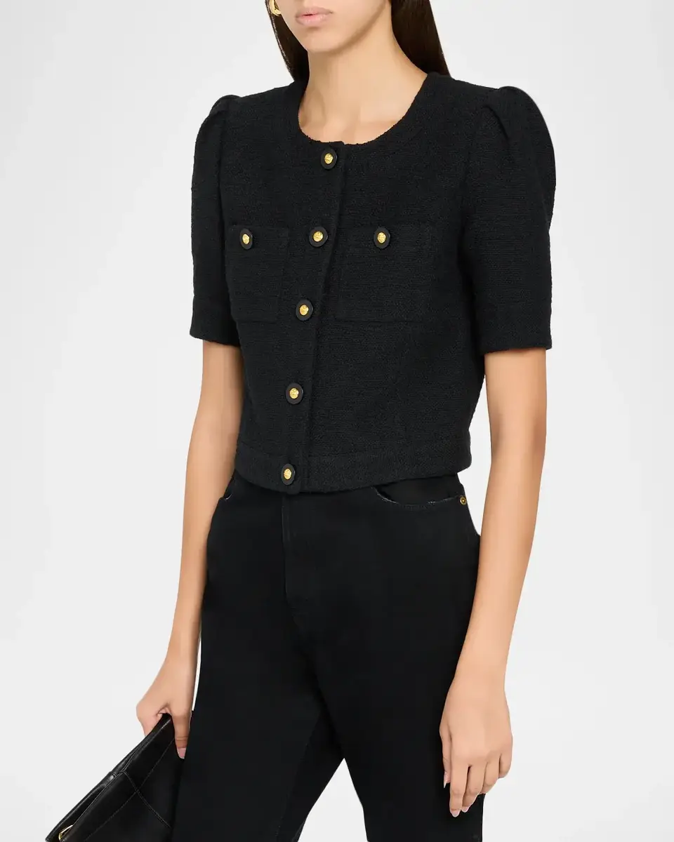 L'Agence Allegra Tweed Short-Sleeve Top | Thumbnail 4 L'Agence Allegra Tweed Short-Sleeve Top | Thumbnail 4