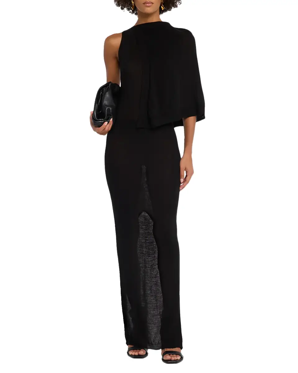 Rick Owens Sleeveless Asymmetric Scarf Wool Knit Maxi Dress | Thumbnail 6 Rick Owens Sleeveless Asymmetric Scarf Wool Knit Maxi Dress | Thumbnail 6