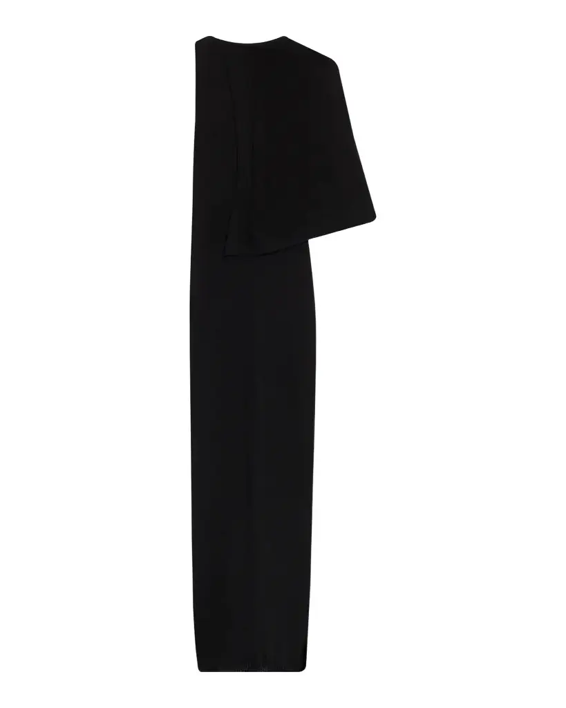 Rick Owens Sleeveless Asymmetric Scarf Wool Knit Maxi Dress | Image 1 Rick Owens Sleeveless Asymmetric Scarf Wool Knit Maxi Dress | Image 1