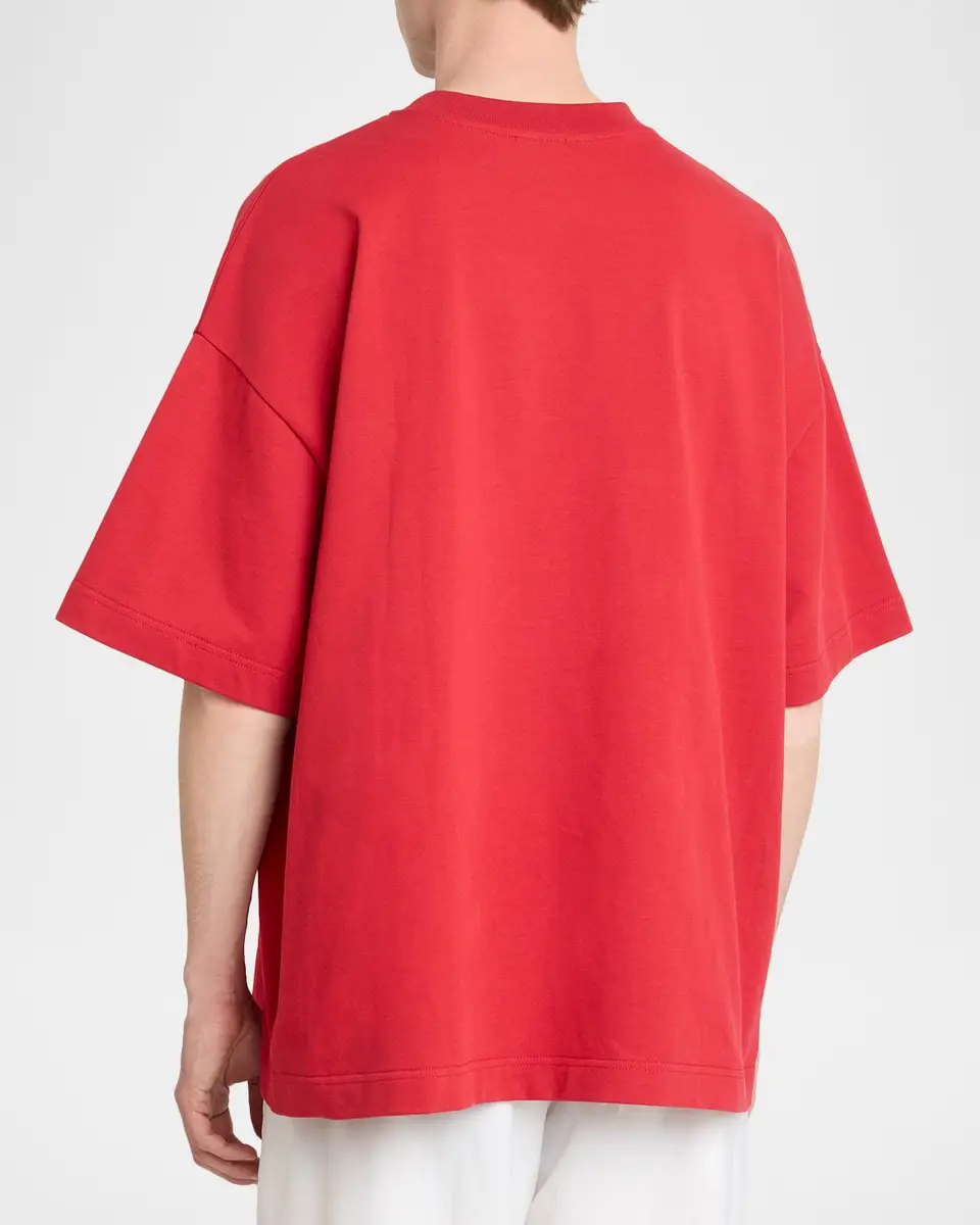 Casablanca Men's Reflective Logo Oversized-Fit Crewneck T-Shirt | Thumbnail 3 Casablanca Men's Reflective Logo Oversized-Fit Crewneck T-Shirt | Thumbnail 3