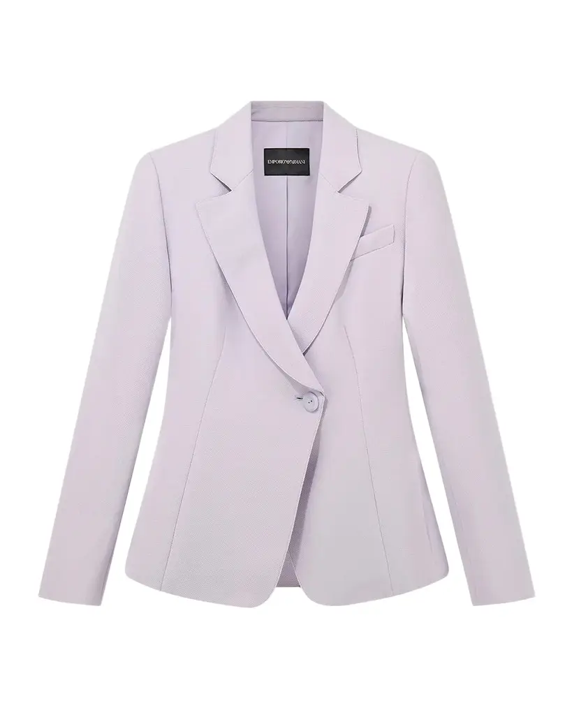 Emporio Armani Single-Button Pique Blazer | Image 1 Emporio Armani Single-Button Pique Blazer | Image 1