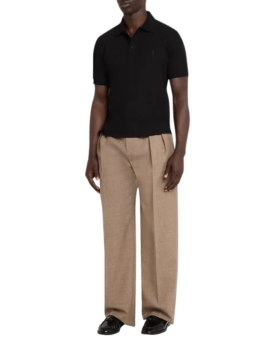 Saint Laurent Men's Cotton Pique Cassandre Polo Shirt | Thumbnail 6 Saint Laurent Men's Cotton Pique Cassandre Polo Shirt | Thumbnail 6